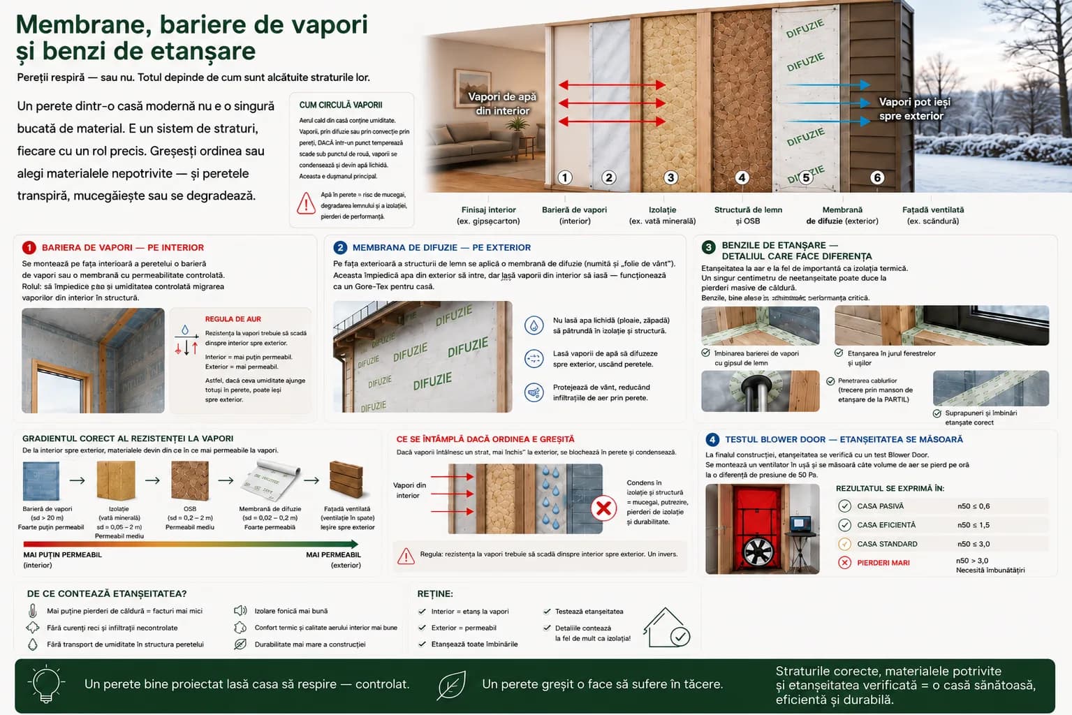 Membrane, bariere de vapori și benzi de etanșare — moft sau necesitate?